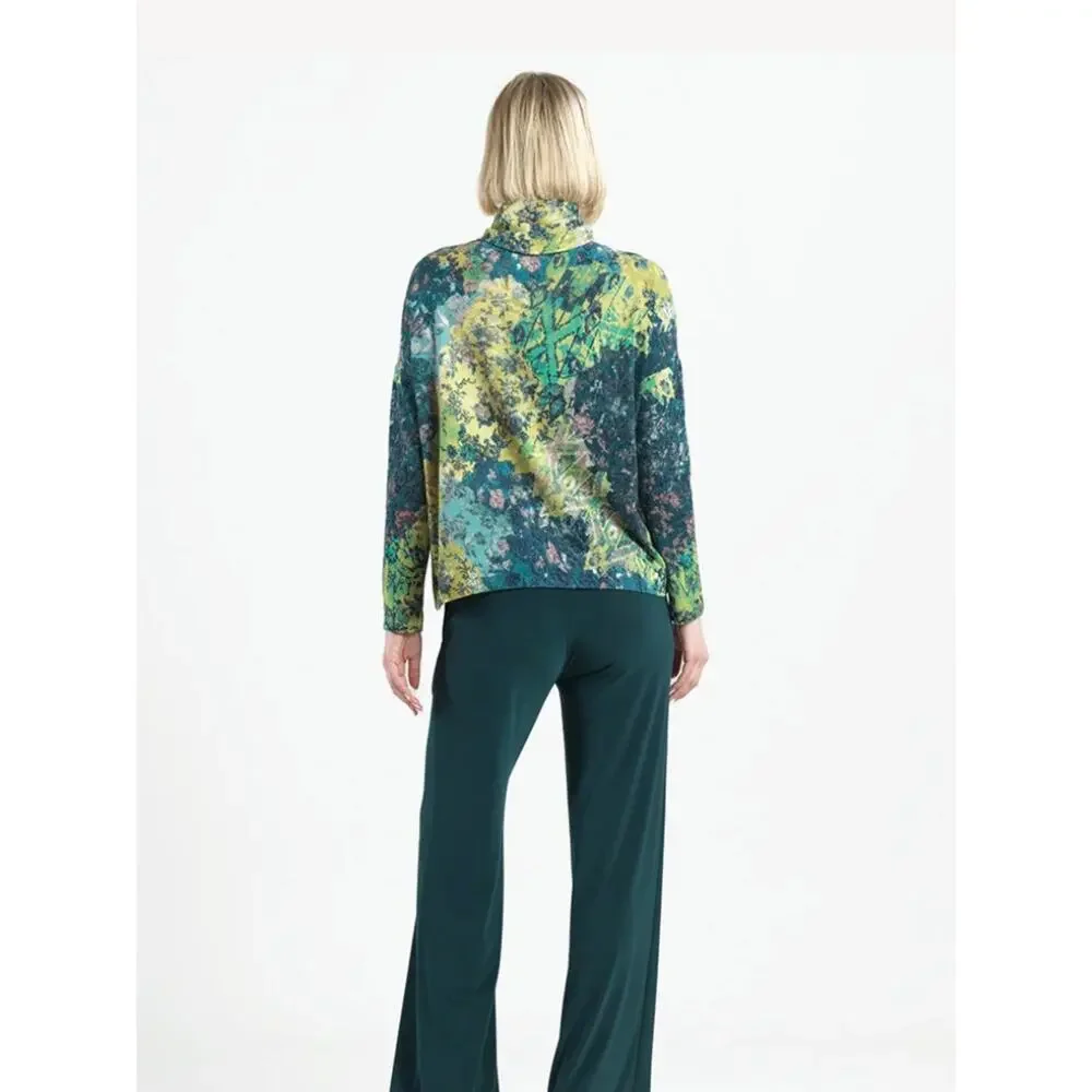 Clara Sun Woo Cowl Neck Tipped Hem Sweater Large Green